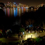 nighttime crowd
